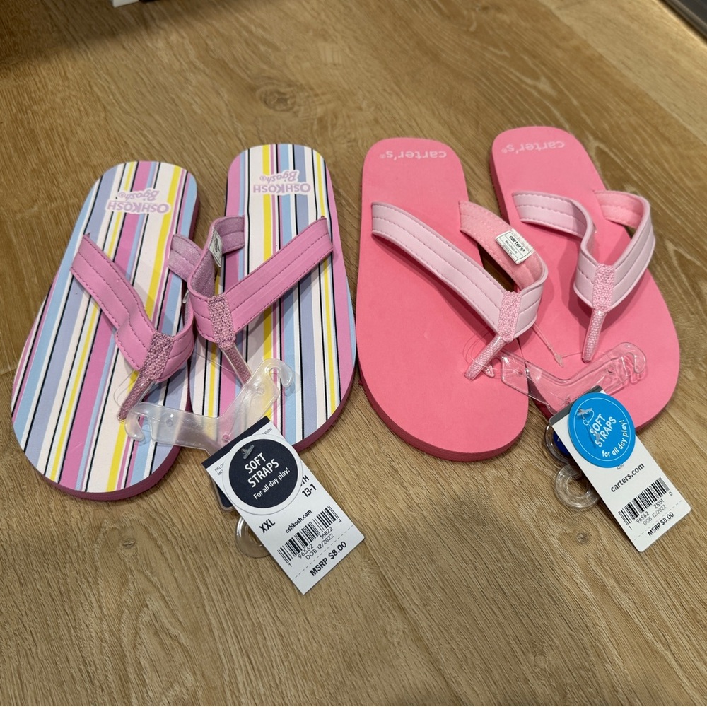 Carter's / Osh Kosh Pink & Striped Sandals